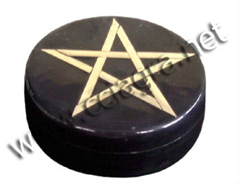 Black Soapstone Pentacle Gift Box, For Home Decoration