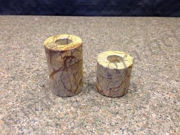 Brown Marble Round Candle Holder, Technique : Hand Carved