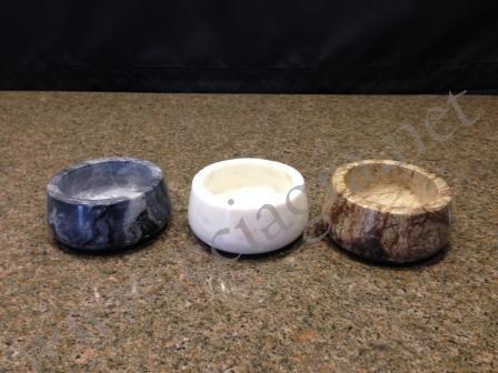 Grey Marble Round Candle Holder, Technique : Hand Carved