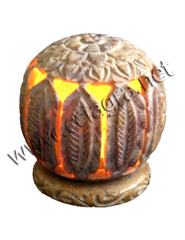 Polished Natural Soapstone Engraved Tealight