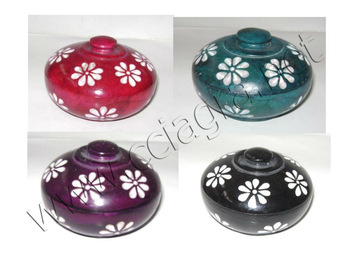 Soapstone Round Small Trinket Boxes, For Home Decoration