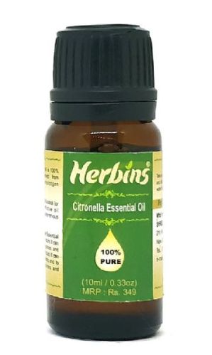 Herbins Citronella Essential Oil 10ml, Color : Pale Yellow-brown