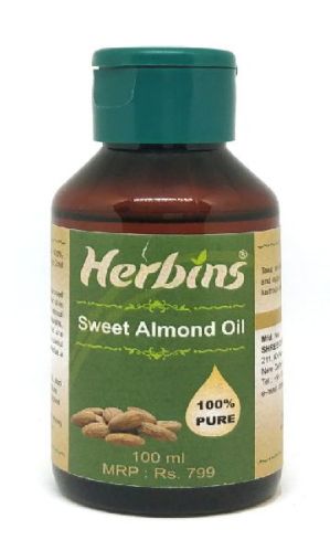 Herbins Sweet Almond Oil 100 Ml, Color : Golden