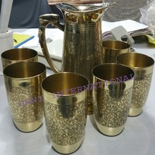 Handmade Brass Lemon Drinkware Set, Feature : Eco-Friendly