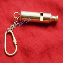 Whistle Brass Key Ring