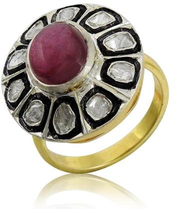 925 Sterling Silver Jewellery Beautiful Diamond, Inlay, Garnet Ring