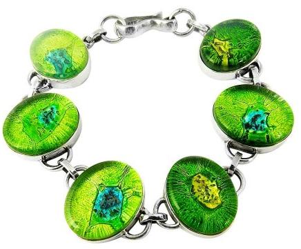 Royal Color !! Dico Glass 925 Sterling Silver Bracelet