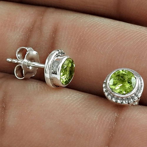 Stunning 925 Sterling Silver Peridot Gemstone Earring