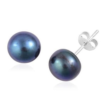 Fresh Water Purple Peacoc Stud Earrings