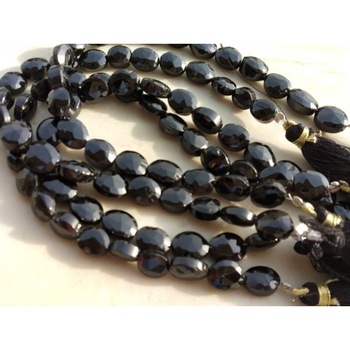 Raj Jewellery Ovals Strand Gemstone Beads, Color : Black