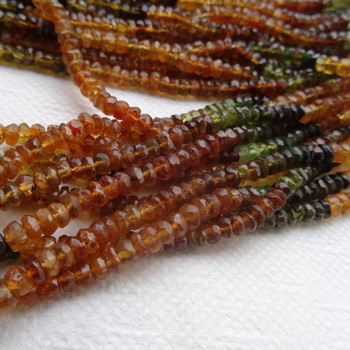 Tourmaline Micro Faceted Gemstone Beads, Color : Green