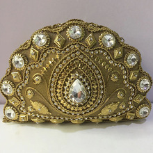 Metal Clutch Bag, Color : Gold