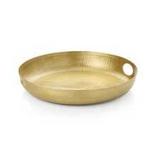 Hammered Aluminium Round Metal Serving Tray