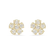 Flower Design White CZ Stud Earring, Gender : Children's, Unisex, Women's