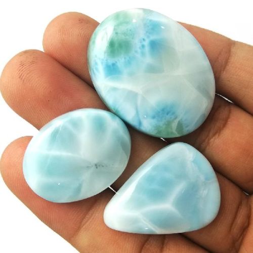 Genuine Larimar Cabochon Gemstone, Model Number : LG0045