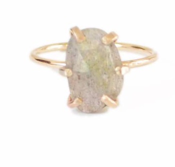 Labradorite Rough Stone Prong Set Ring