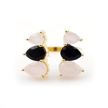 Rose Quartz And Black Onyx Rings