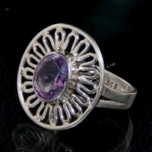 Amethyst Gemstone Ring, Gender : Unisex