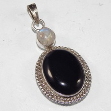 Bindal Gems Black Onyx Silver Pendant, Occasion : Party