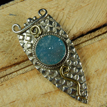 Silver Druzy Gemstone Pendant, Occasion : Gift