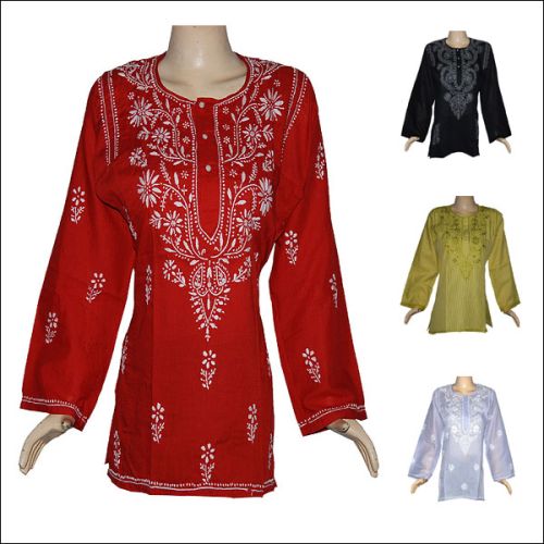 Designer Lucknowi Short Chiken Kurtis