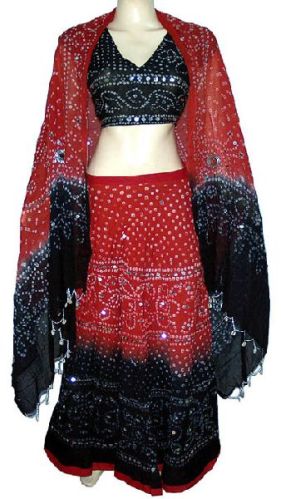 Red and Black Indian Chaniya Choli Navratri