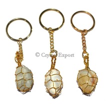 Crystalexport.com Crystal Agate Tumbled Wrapping Keychain