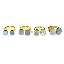 Aqua Onyx Double Druzy Ring, Gender : Men's, Unisex, Women's