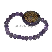 Crown Chakra Engraved Round Bracelets