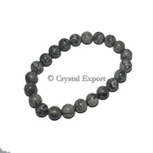 Gemstone Black Fossil Jasper Bracelets