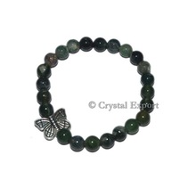 Moss Agate Bracelets With Butterfly, Occasion : Gift, Wedding, Life