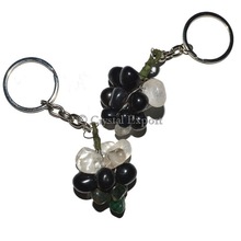 Multi Stone Tumbled Grapes Key Rings