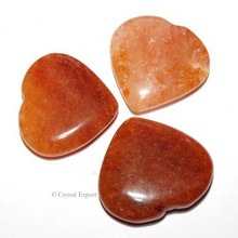 Peach Aventurine Heart, Gemstone Size : 40-50 Mm