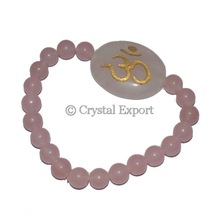 Rose Quartz Bracelets With Om