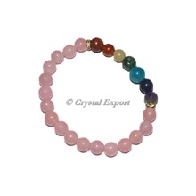 Rose Quartz With Chakra Beads Bracelets