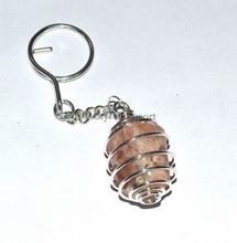 Hand Made Sun Stone Tumbled Keychain, Size : 25-50mm