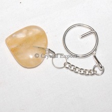 CrystalExport.com Hand Made Yellow Aventurien Heart Keychain, Color : Gemstone