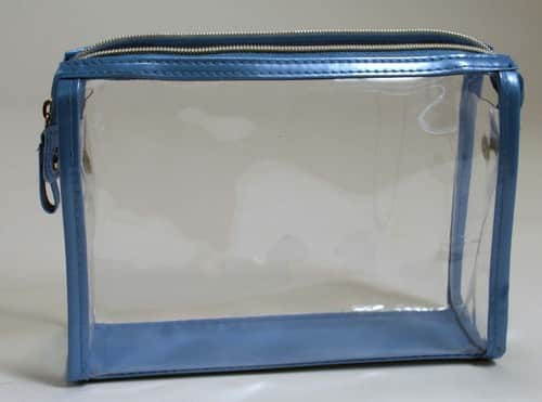 Rectangle Blue PVC Zipper Bags, Pattern : Plain