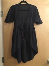 Beach Kaftan Black Cotton, Size : M, S, XL, XS, XXL