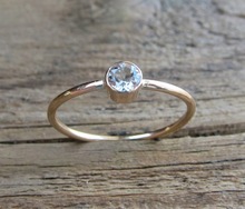 White Topaz Gold Plated Ring, Gender : Women's