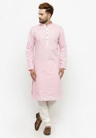 Mens Pink Cotton Kurta Pajama, Size : L, XL