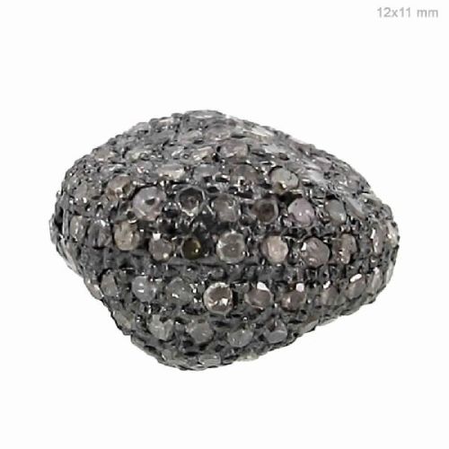 DIAMOND PAVE BEAD, Size : 11x12 Mm