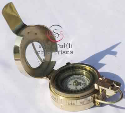 Polish Brass Prismatic Compass