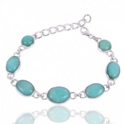 Amazonite Gemstone Sterling Silver Bracelet