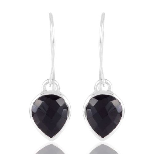 Black Stone Solid 925 Silver Earring