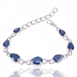 Kyanite Gemstone Silver Cluster Bracelet