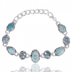 Sky Blue Topaz And Larimar Gemstone, Style : Classical