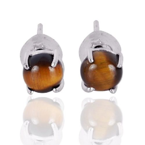 Tiger Eye Gemstone 925 Sterling Silver Earring