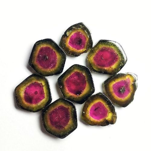 Watermelon Tourmaline Slices Stone, Gemstone Type : Natural