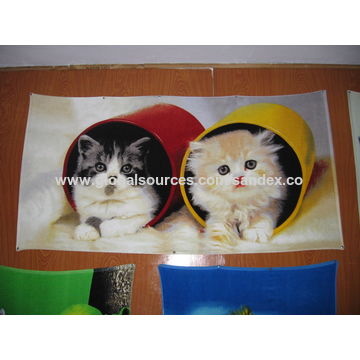 Cotton Velour Beach Towel, Made Of 100% Soft Cotton, Velour Finish, Reactive Print